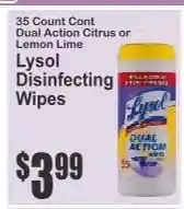Key Food Lysol Disinfecting Wipes offer