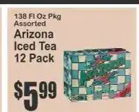 Key Food Arizona Iced Tea 12-Pack offer