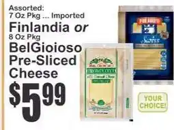 Key Food Finlandia or BelGioioso Pre-Sliced Cheese offer