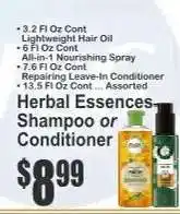 Key Food Herbal Essences Shampoo or Conditioner offer