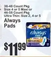 Key Food Always Pads offer