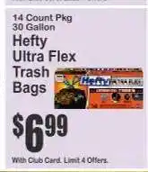 Key Food Hefty Ultra Flex Trash Bags offer