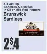 Key Food Brunswick Sardines offer