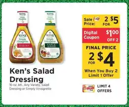 ShopRite Ken's Salad Dressing offer
