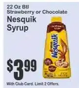 Key Food Nesquik Syrup offer