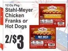 Key Food Stahl-Meyer Chicken Franks or Hot Dogs offer