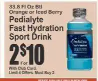 Key Food Pedialyte Fast Hydration Sport Drink offer