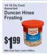Key Food Duncan Hines Frosting offer