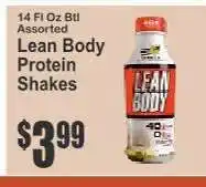 Key Food Lean Body Protein Shakes offer
