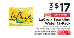 ShopRite LaCroix Sparkling Water 12 Pack offer