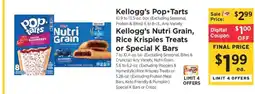 ShopRite Kellogg's Pop-Tarts, Nutri Grain, Rice Krispies Treats or Special K Bars offer