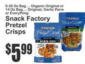 Key Food Snack Factory Pretzel Crisps offer