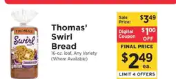 ShopRite Thomas' Swirl Bread offer
