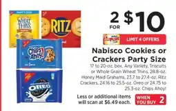 ShopRite Nabisco Cookies or Crackers Party Size offer