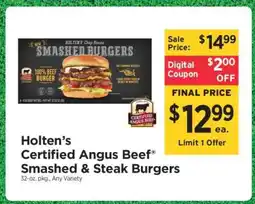 ShopRite Holten’s Certified Angus Beef Smashed & Steak Burgers offer