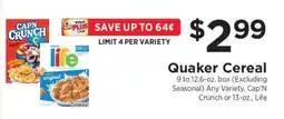 ShopRite Quaker Cereal offer
