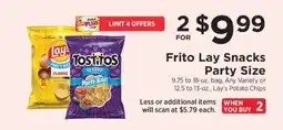 ShopRite Frito Lay Snacks Party Size offer