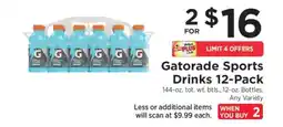 ShopRite Gatorade Sports Drinks 12-Pack offer