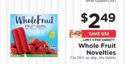 ShopRite Whole Fruit Novelties offer