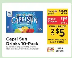 ShopRite Capri Sun Drinks 10-Pack offer