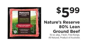 ShopRite Nature's Reserve 80% Lean Ground Beef offer