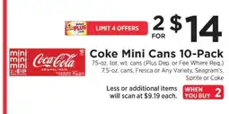 ShopRite Coke Mini Cans 10-Pack offer