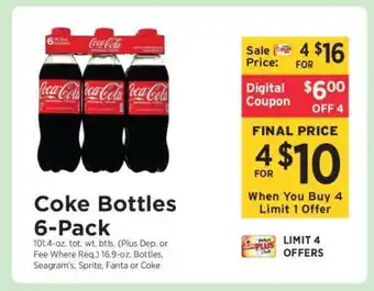 ShopRite Coke Bottles 6-Pack offer