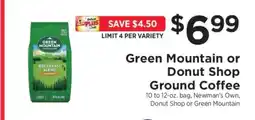 ShopRite Green Mountain or Donut Shop Ground Coffee offer