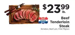 ShopRite Beef Tenderloin Steak offer