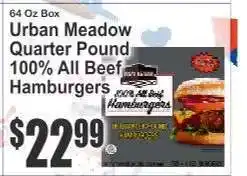 Key Food Urban Meadow Quarter Pound 100% All Beef Hamburgers offer