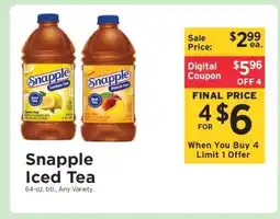 ShopRite Snapple Iced Tea offer