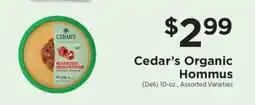 ShopRite Cedar's Organic Hommus offer