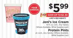 ShopRite Jeni's Ice Cream / Protein Pints offer