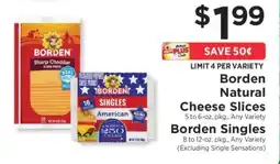 ShopRite Borden Natural Cheese Slices / Borden Singles offer