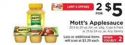 ShopRite Mott's Applesauce offer