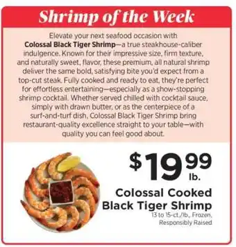 ShopRite Colossal Cooked Black Tiger Shrimp offer