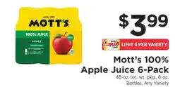 ShopRite Mott's 100% Apple Juice 6-Pack offer