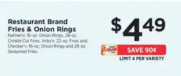 ShopRite Restaurant Brand Fries & Onion Rings offer