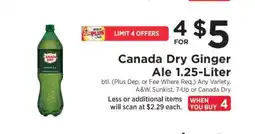 ShopRite Canada Dry Ginger Ale 1.25-Liter offer