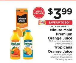 ShopRite Minute Maid Premium Orange Juice / Tropicana Orange Juice offer