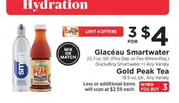 ShopRite Glacéau Smartwater / Gold Peak Tea offer