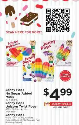 ShopRite Jonny Pops offer
