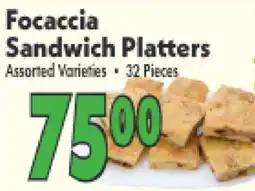 Marino's Supermarket Focaccia Sandwich Platters offer