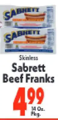 Marino's Supermarket Sabrett Beef Franks offer