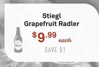 Standard Market Stiegl Grapefruit Radler offer