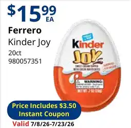 Restaurant Depot Ferrero Kinder Joy offer