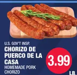Carnicerias Jimenez U.S. GOV'T INSP. CHORIZO DE PUERCO DE LA CASA offer