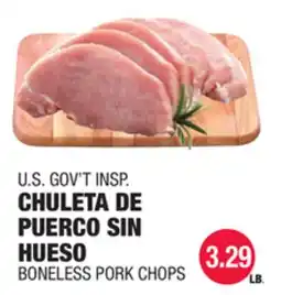 Carnicerias Jimenez U.S. GOV'T INSPI CHULETA DE PUERCO SIN HUESO offer