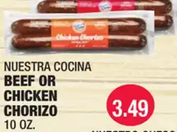 Carnicerias Jimenez NUESTRA COCINA BEEF OR CHICKEN CHORIZO offer