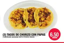 Carnicerias Jimenez (3) TACOS DE CHORIZO CON PAPAS offer